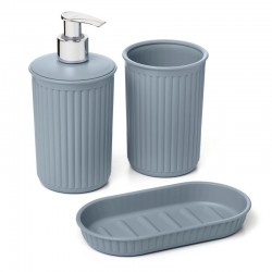Tatay Baobab - 3 Piece Bathroom Set, Blue mist  (Toothbrush holder, Soap Dispenser And Soap Dish)
