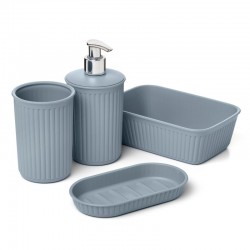 Tatay Baobab - 3 Piece Bathroom Set, Blue mist  (Toothbrush holder, Soap Dispenser And Soap Dish)