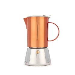 La Cafetière Copper Stovetop Espresso Maker, 4-Cup, Stainless Steel, 300 ml