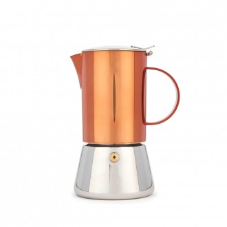 La Cafetière Copper Stovetop Espresso Maker, 4-Cup, Stainless Steel, 300 ml