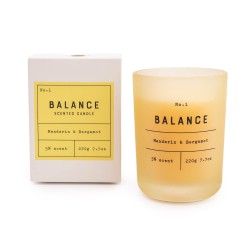Candlelight Frosted Glass 'Balance' Candle Mandarin & Bergamot Scent 