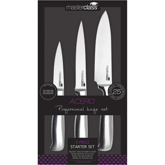 Shop quality Master Class 3 Piece Stainless Carbon Steel Knife Set ( Chef + Utlity + Paring Knives) in Kenya from vituzote.com Shop in-store or online and get countrywide delivery!