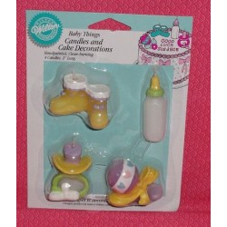 Wilton Baby Shower 4-Piece Candle Set, 2 inches height