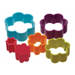 Colourworks Plastic Flower Shaped Pastry/Cookie Cutters - Set of 6