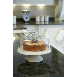 Classic Collection 29cm Ceramic Cake Stand with Glass Dome