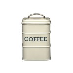 Living Nostalgia Steel Coffee Storage Tin, Cream
