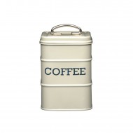 Living Nostalgia Steel Coffee Storage Tin, Cream
