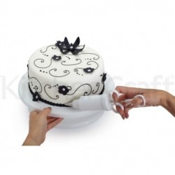 Kitchen Craft 24 cm Sweetly Does it Tilting Display Boxed Cake Decorating Turntable, White
