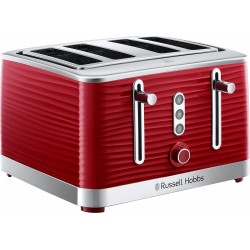 Russell Hobbs Inspire Red High Gloss Plastic Four Slice Toaster