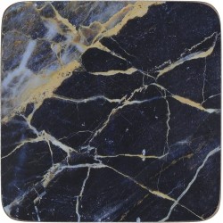 Creative Tops 'Navy Marble' Premium Printed Drinks Coasters with Cork Back,  Navy Blue (Set of 6)