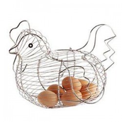 Kitchen Craft Chrome Plated Wire Large Chicken - Egg Basket
