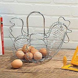 Kitchen Craft Chrome Plated Wire Large Chicken - Egg Basket