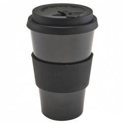 Neville Genware Black Reusable Bamboo Fibre Coffee Cup, 450ml