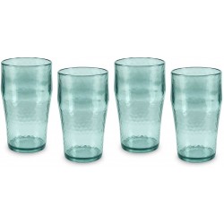 Tower Coast & Country Fresco Reusable Plastic Beer Glass Set, 4-Pieces, Turquoise, Acrylic, 550Ml
