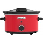 Crock-Pot Slow Cooker with Hinged Lid, Red, 3.5 liters