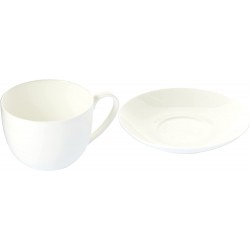 Maxwell & Williams Cashmere Tea Cup and Saucer, Fine Bone China, White, 230 ml 