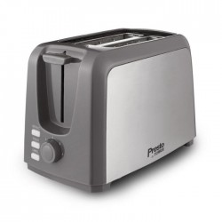 Tower Presto 750W 2 Slice Brushed Toaster, Stainless Steel 