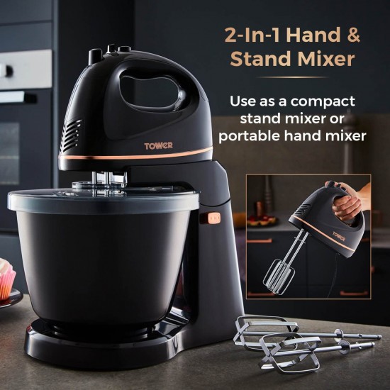 Shop quality Tower Rose Gold 2-in-1 Hand & Stand Mixer, 2.5L, 300W, Black in Kenya from vituzote.com Shop in-store or online and get countrywide delivery!