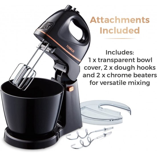 Stand Mixer Handheld Mixer 2 In 1, 5 Speeds Electric Mixer With 3.5L  Stainless Steel Mixing Bowl, Cake Mixer With Whisk & Beaters & Dough Hooks,  300W