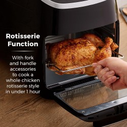Tower Xpress 5-in-1 Air Fryer Oven with Rapid Air Circulation, Manual Control and 60 Minute Timer, 11 Litre, Black