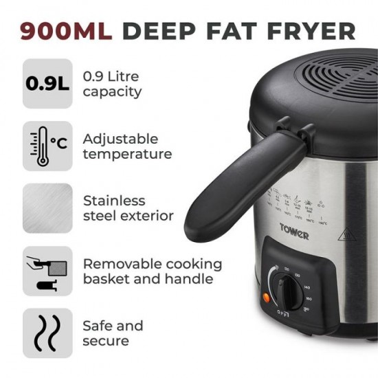 0.9L Electric Deep Fryer Home Deep Fat Fryer with Temperature