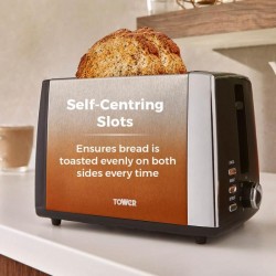 Tower  Infinity Ombré 2 Slice Toaster, 900W, Copper