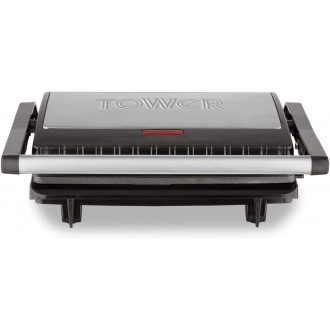 Tower Panini Grill Cerastone Stainless Steel, 750 Watts