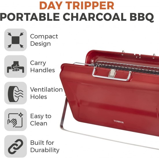 Shop quality Tower Stealth Portable Charcoal Briefcase BBQ with Carry Handle, Red in Kenya from vituzote.com Shop in-store or online and get countrywide delivery!