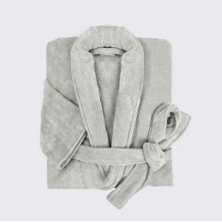 Ariika Egyptian 100% Cotton Bathrobe, Grey - Large