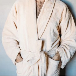 Ariika Egyptian 100% Cotton Bathrobe, Beige - Medium