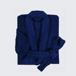 Ariika Egyptian 100% Cotton Bathrobe, Navy Blue - Medium