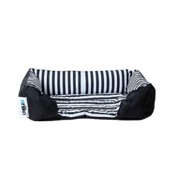 Ariika Mike Stripe Pet Bed, Black and White