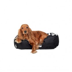 Ariika Mike Stripe Pet Bed, Black and White