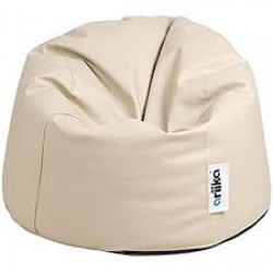 Ariika Big Buff Buff  Leather Bean Bag, Beige