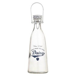 Home Made Glass Milk Bottle with Ceramic Flip Top Lid , 1 Liter