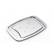 Kitchen Craft Carving Tray / Meat Tray, Stainless Steel, 35.5cm x 25.5cm