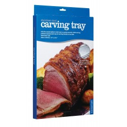 Kitchen Craft Carving Tray / Meat Tray, Stainless Steel, 35.5cm x 25.5cm