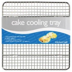 Kitchen Craft Chrome Plated Deluxe Square Cake Cooling Tray 25cm