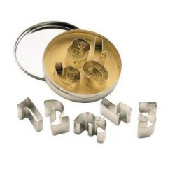 Kitchen Craft Let's Make 9-Numeral Cookie Cutters With Metal Storage Tin