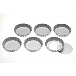 Kitchen Craft Loose Base Tart Tins, 10 cm - Set of 6