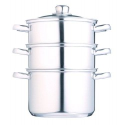 Kitchen Craft Stainless Steel Clear View 3-tier Steamer