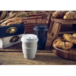 Neville Genware Black Reusable Bamboo Fibre Coffee Cup, 450ml
