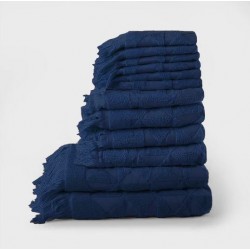 Ariika Granada Move-in Bundle Towels, Navy Blue ( 100% Giza Egyptian Cotton)