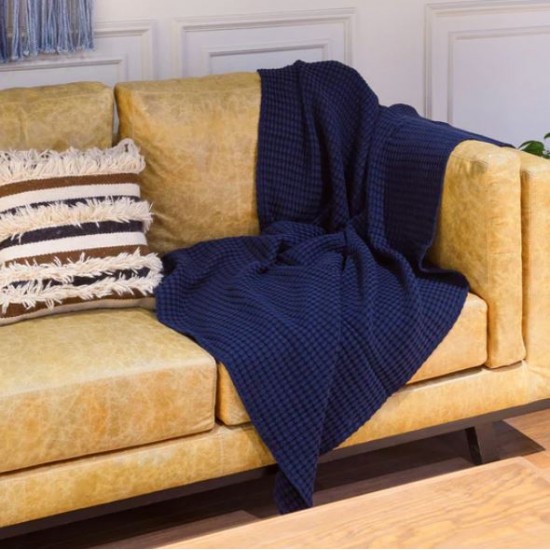 Shop quality Ariika Honey Comb Throw Blanket (140 x 180 cm), Navy Blue - 100 Egyptian Cotton in Kenya from vituzote.com Shop in-store or online and get countrywide delivery!