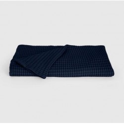 Ariika Honey Comb Throw Blanket (140 x 180 cm), Navy Blue - 100% Egyptian Cotton