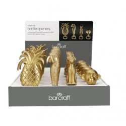 BarCraft Crown Top Bottle Openers , Gold Finish - Assorted