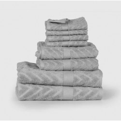 Ariika Plaza Family Bundle Towel, Sage Gray ( 100% Giza Egyptian 600 GSM Cotton)