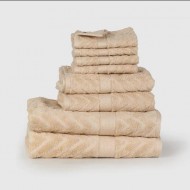 Ariika Plaza Family Bundle Towel, Beige ( 100% Giza Egyptian 600 GSM Cotton)