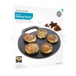 Kitchen Craft Cast Iron Steel Baking Stone, 27 cm - Black