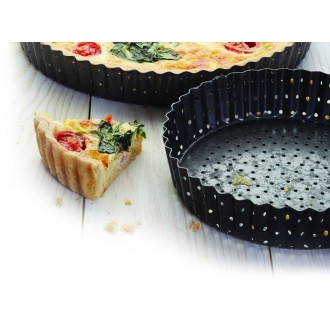 Master Class Crusty Bake Non-Stick Loose Base Fluted Tart Tin / Quiche Pan, 30 cm (12")